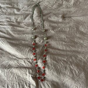Red and silver necklace
